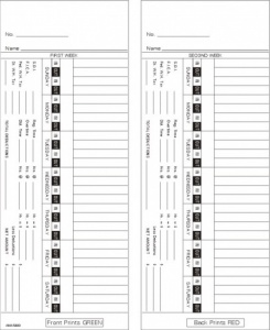 Time Card Bi-Weekly Double Sided Timecard AMA5400 Box of 1000