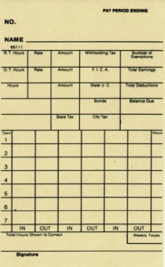 Time Card Amano Ex6000 Weekly Single Sided Timecard 85111 Box of 1000