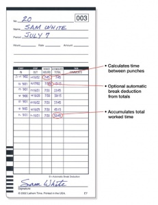 Time Card Lathem 7000E Time Clock Box of 1000